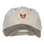 US Navy Retired Military Embroidered Two Tone Cap