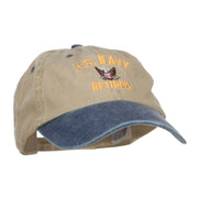 US Navy Retired Military Embroidered Two Tone Cap