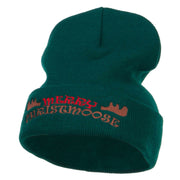 Merry Christmoose Embroidered Long Beanie