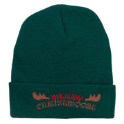 Merry Christmoose Embroidered Long Beanie