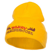 Merry Christmoose Embroidered Long Beanie