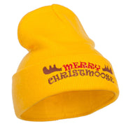 Merry Christmoose Embroidered Long Beanie