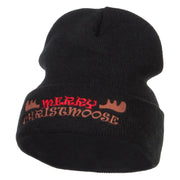 Merry Christmoose Embroidered Long Beanie