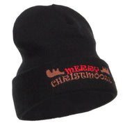 Merry Christmoose Embroidered Long Beanie