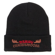 Merry Christmoose Embroidered Long Beanie