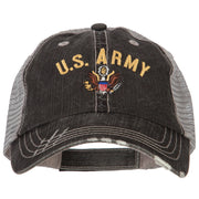 US Army Logo Embroidered Low Profile Cotton Mesh Cap