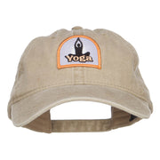 Yoga Pose Patched Washed Cap