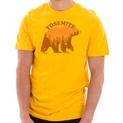 Yosemite Forest Bear Graphic Design Short Sleeve Cotton Jersey T-Shirt