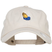 Mini Praying Hands Embroidered Unstructured Cap