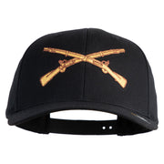 U.S. Army Infantry Embroidered Retro Cotton Blend Snapback Cap - Black OSFM