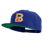 Letter B with Basketball Embroidered Wool Blend Prostyle Snapback - Royal OSFM