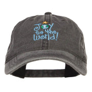 Joy to the World Embroidered Washed Cap