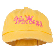 Youth Princess Embroidered Washed Chino Twill Cap