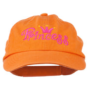 Youth Princess Embroidered Washed Chino Twill Cap