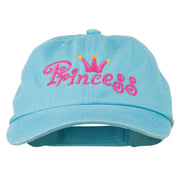 Youth Princess Embroidered Washed Chino Twill Cap