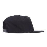 Grey American Flag Patched Flat Snapback Cap