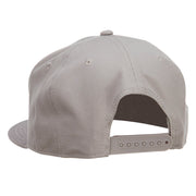 Grey American Flag Patched Flat Snapback Cap