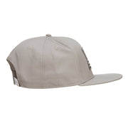 Grey American Flag Patched Flat Snapback Cap