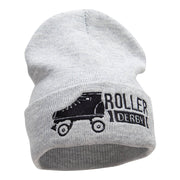 Roller Derby Roller Skate Embroidered Long Beanie