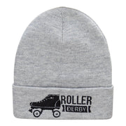 Roller Derby Roller Skate Embroidered Long Beanie