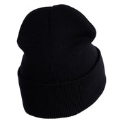 Welcome to Area 51 Logo Embroidered 12 Inch Solid Long Beanie Made in USA - Black OSFM