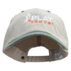 Playing Soccer Logo Embroidered Pigment Dyed Wash Cap - Beige-Green OSFM