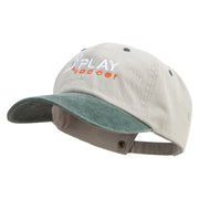 Playing Soccer Logo Embroidered Pigment Dyed Wash Cap - Beige-Green OSFM