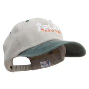 Playing Soccer Logo Embroidered Pigment Dyed Wash Cap - Beige-Green OSFM