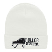 Roller Derby Roller Skate Embroidered Long Beanie