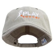 Playing Soccer Logo Embroidered Pigment Dyed Wash Cap