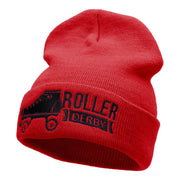 Roller Derby Roller Skate Embroidered Long Beanie