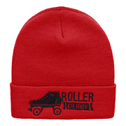 Roller Derby Roller Skate Embroidered Long Beanie