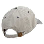 Playing Soccer Logo Embroidered Pigment Dyed Wash Cap - Beige-Black OSFM