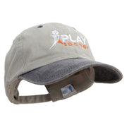 Playing Soccer Logo Embroidered Pigment Dyed Wash Cap - Beige-Black OSFM