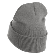 Welcome to Area 51 Logo Embroidered 12 Inch Solid Long Beanie Made in USA - Light Grey OSFM
