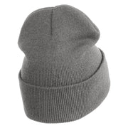 Welcome to Area 51 Logo Embroidered 12 Inch Solid Long Beanie Made in USA - Light Grey OSFM