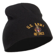 US Army Retired Military Embroidered Short Beanie