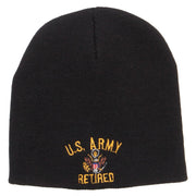 US Army Retired Military Embroidered Short Beanie