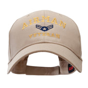 Airman Veteran Embroidered Solid Cotton Twill Low Profile Strap Cap