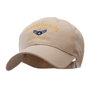 Airman Veteran Embroidered Solid Cotton Twill Low Profile Strap Cap