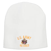 US Army Retired Military Embroidered Short Beanie