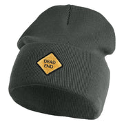 Dead End Sign Logo Embroidered 12 Inch Solid Knit Cuff Long Beanie Made in USA - Graphite OSFM