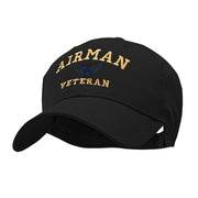 Airman Veteran Embroidered Solid Cotton Twill Low Profile Strap Cap