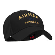 Airman Veteran Embroidered Solid Cotton Twill Low Profile Strap Cap