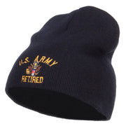 US Army Retired Military Embroidered Short Beanie