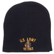 US Army Retired Military Embroidered Short Beanie