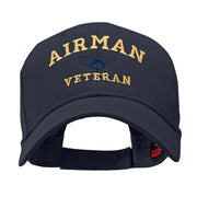 Airman Veteran Embroidered Solid Cotton Twill Low Profile Strap Cap