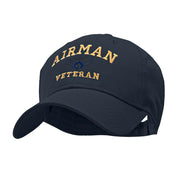 Airman Veteran Embroidered Solid Cotton Twill Low Profile Strap Cap