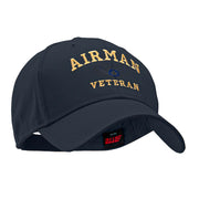 Airman Veteran Embroidered Solid Cotton Twill Low Profile Strap Cap