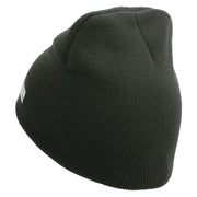 Licensed US Army Retired Military Embroidered 8 Inch Knitted Short Beanie - DK-Grey OSFM